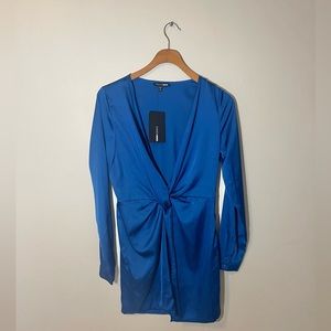 Plunge neckline mini dress